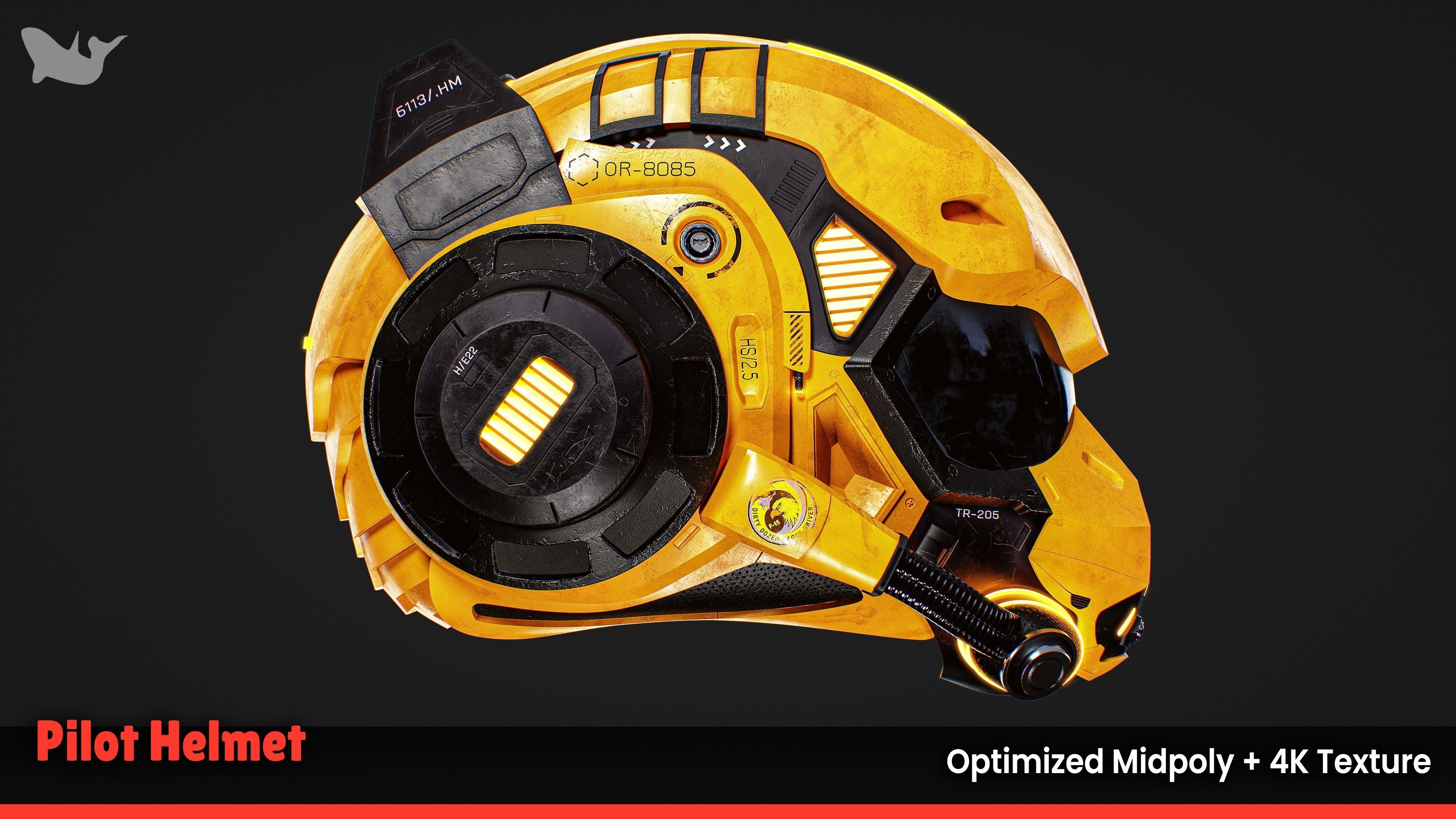 Pilot Helmet 3D model_2