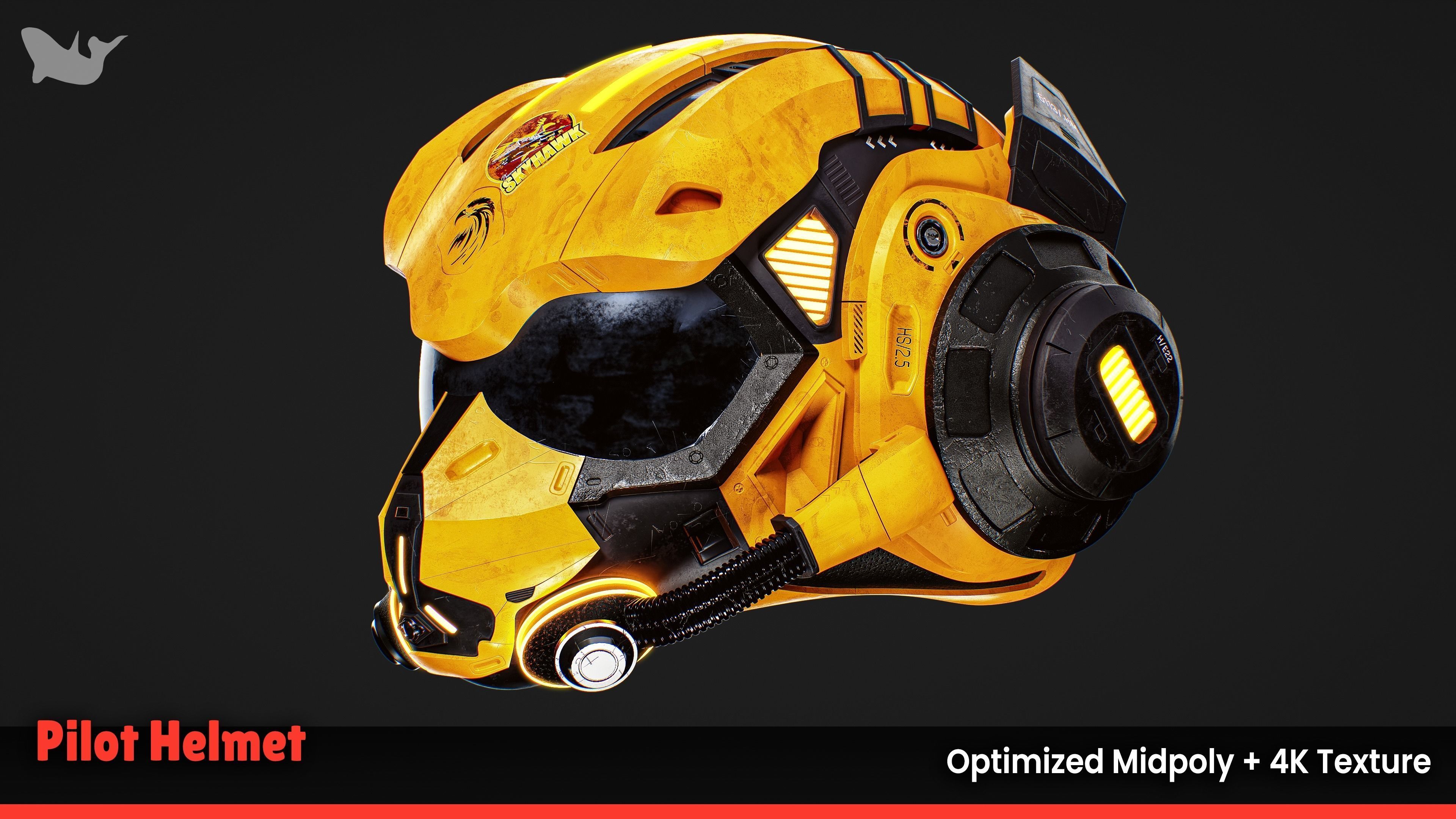 Pilot Helmet 3D model_3