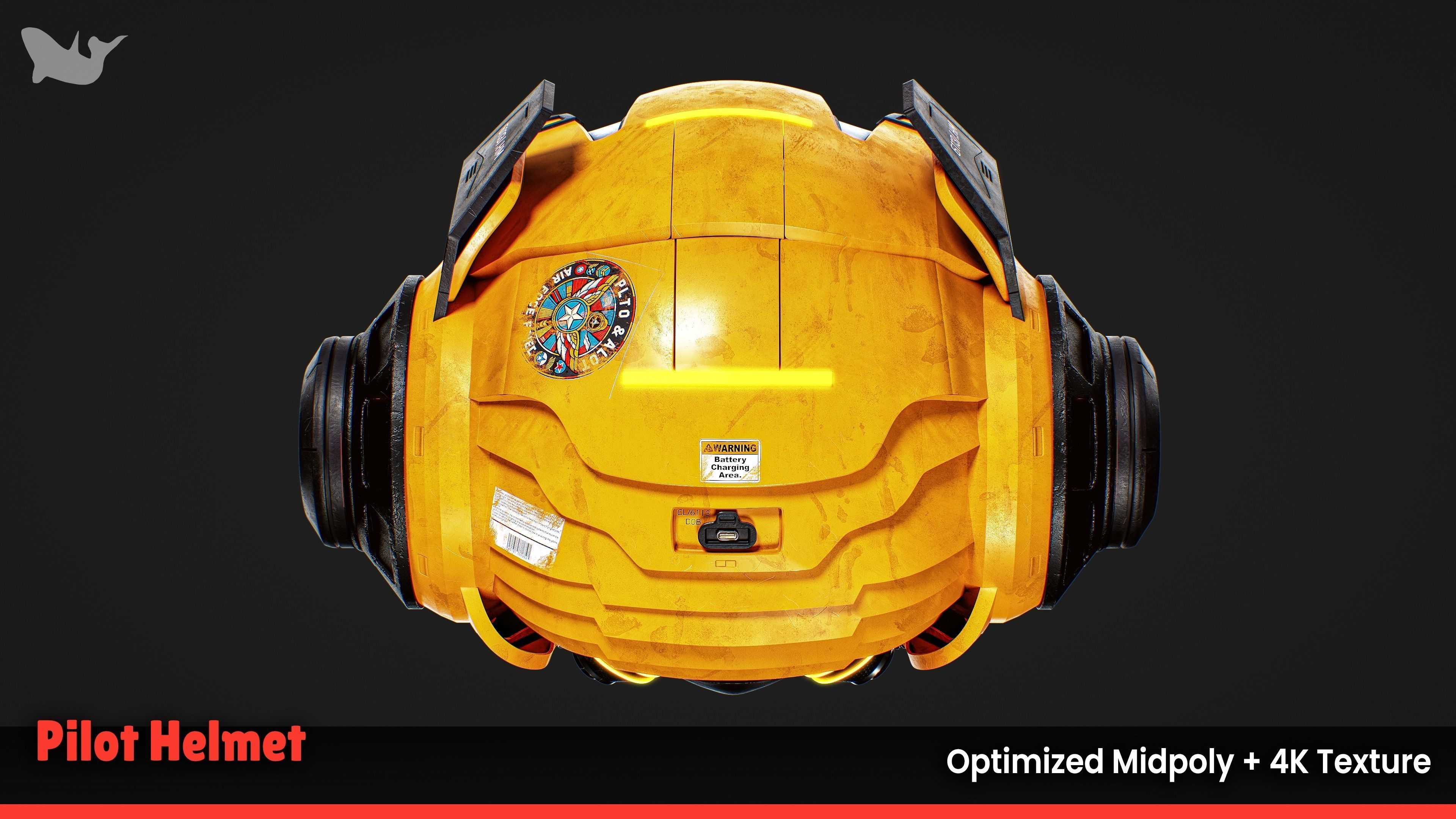 Pilot Helmet 3D model_5