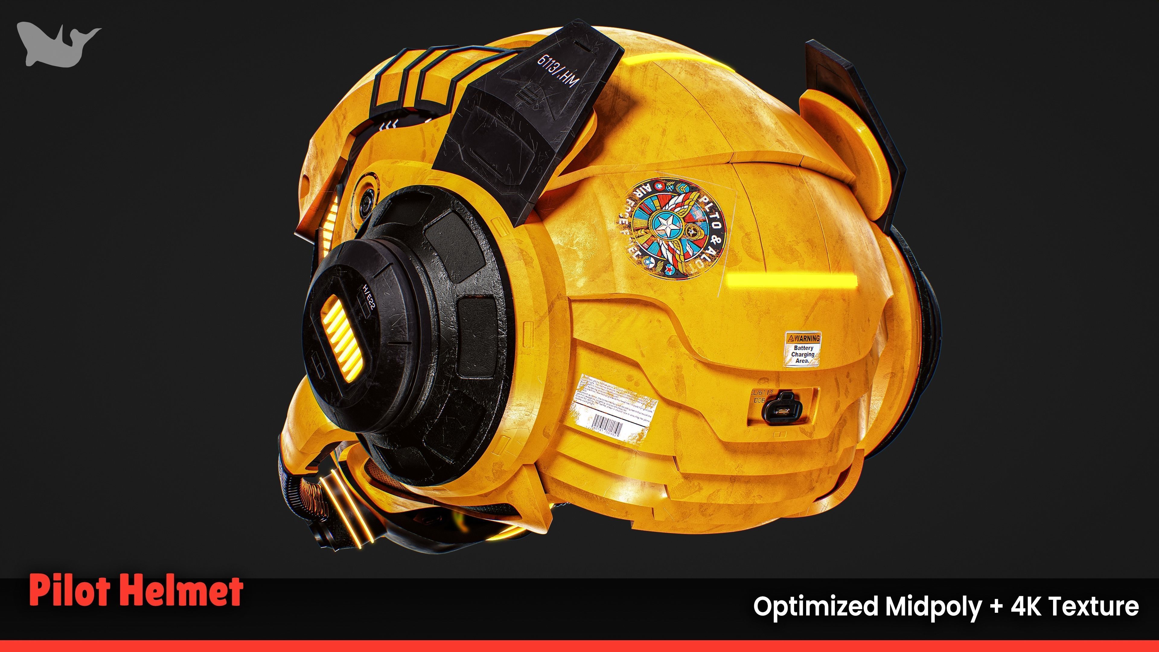 Pilot Helmet 3D model_7