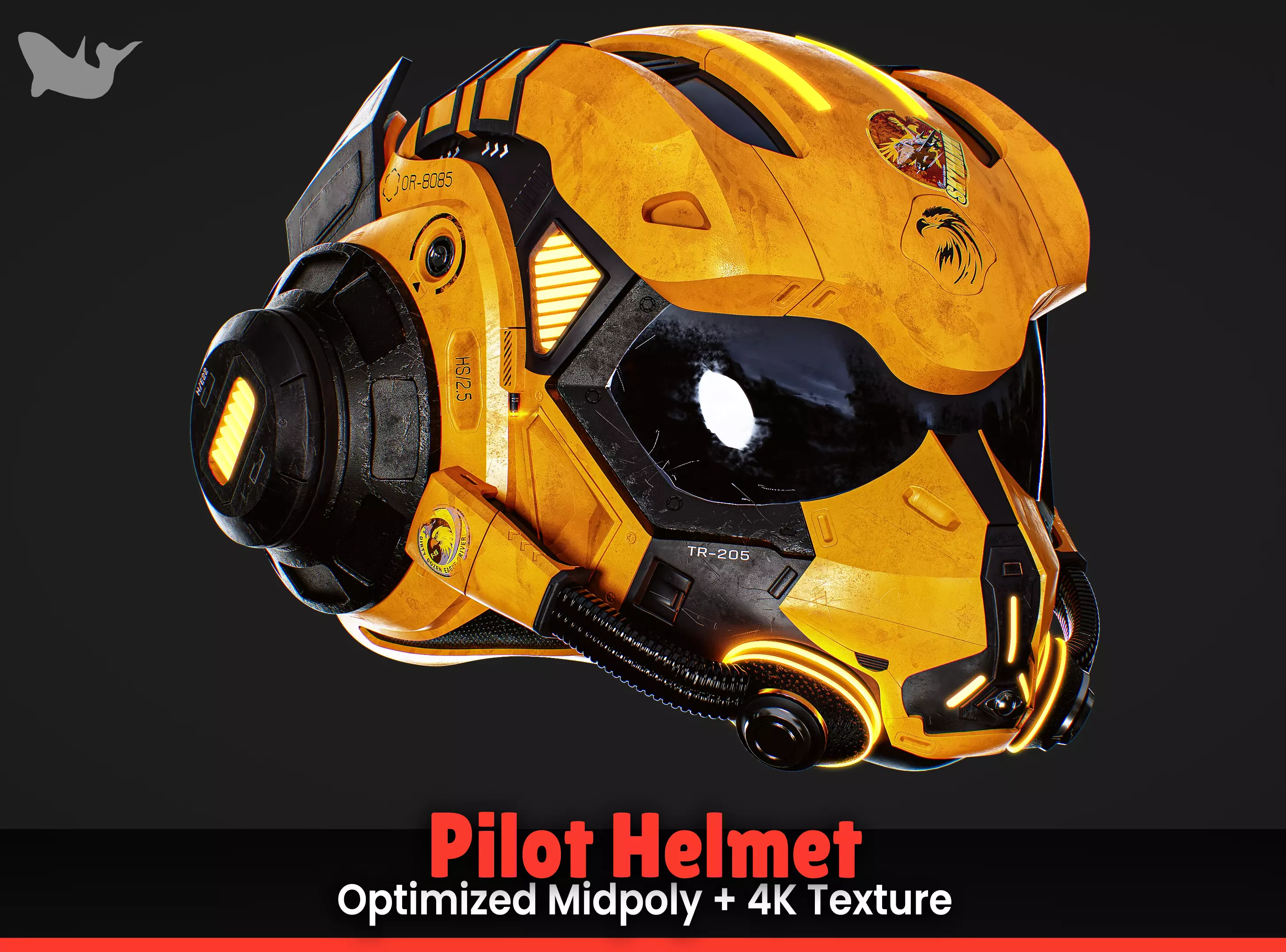 Pilot Helmet 3D model_0