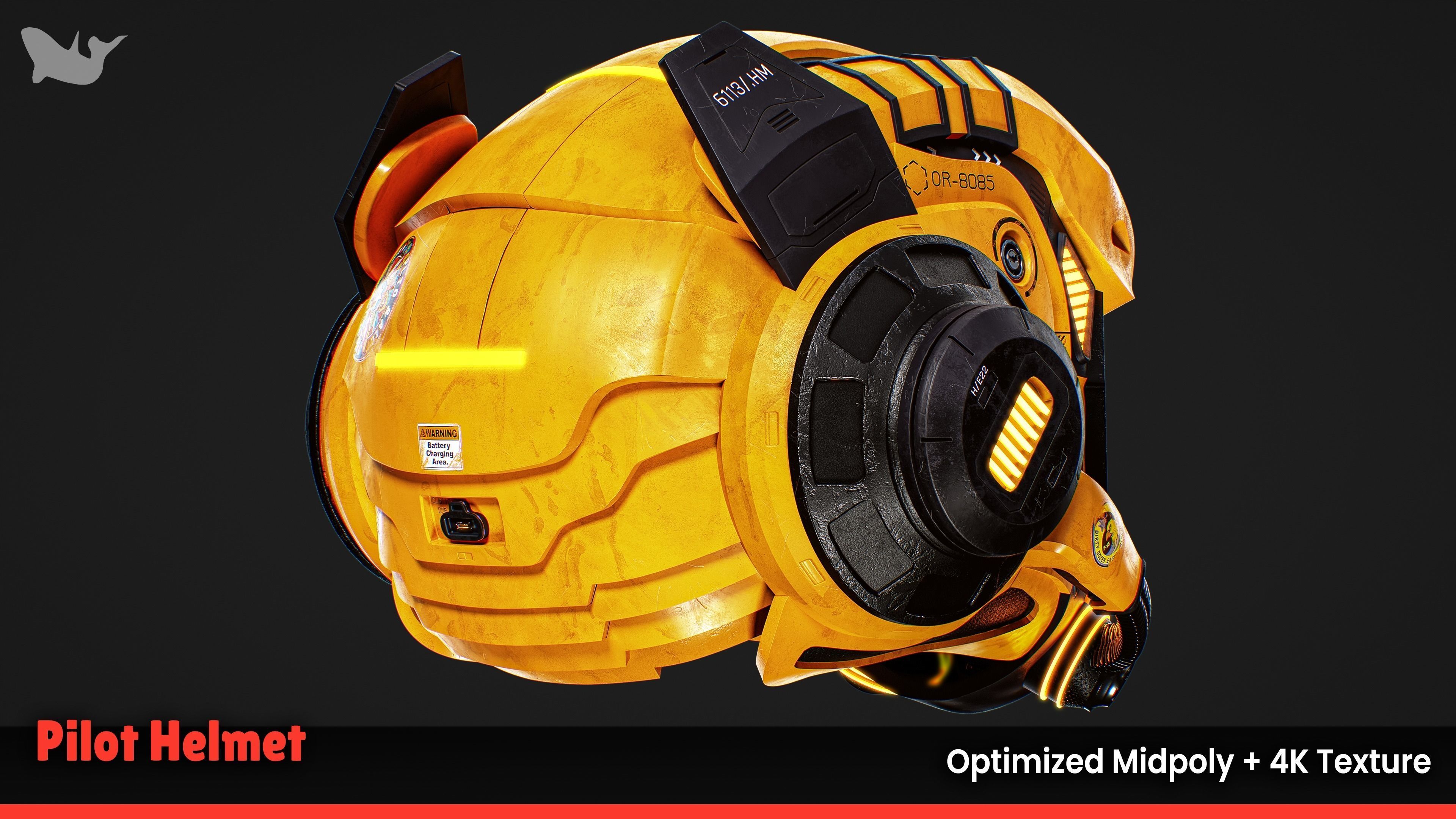 Pilot Helmet 3D model_6