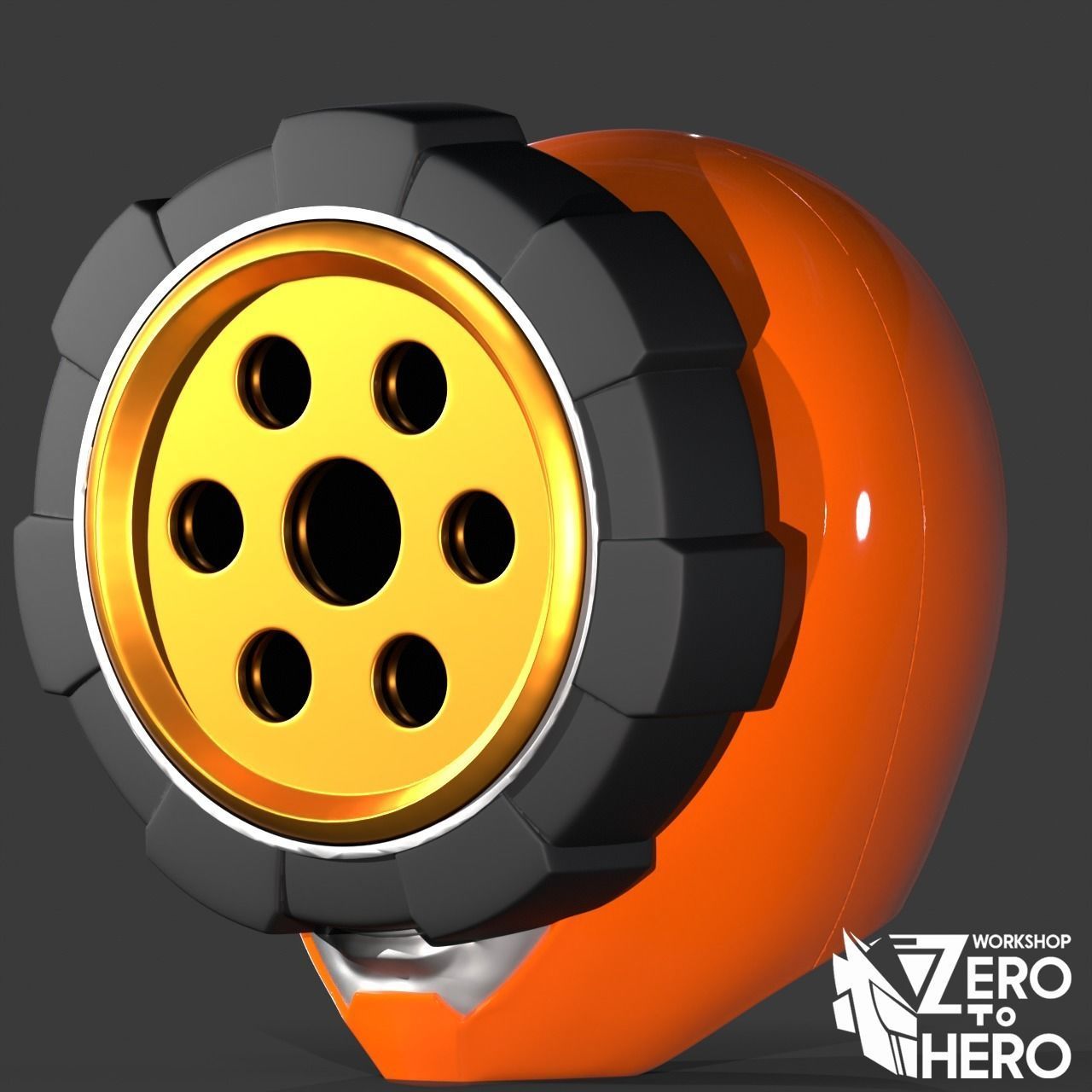 Super sentai Boonboomger Orange Ranger Helmet 3D print model_1
