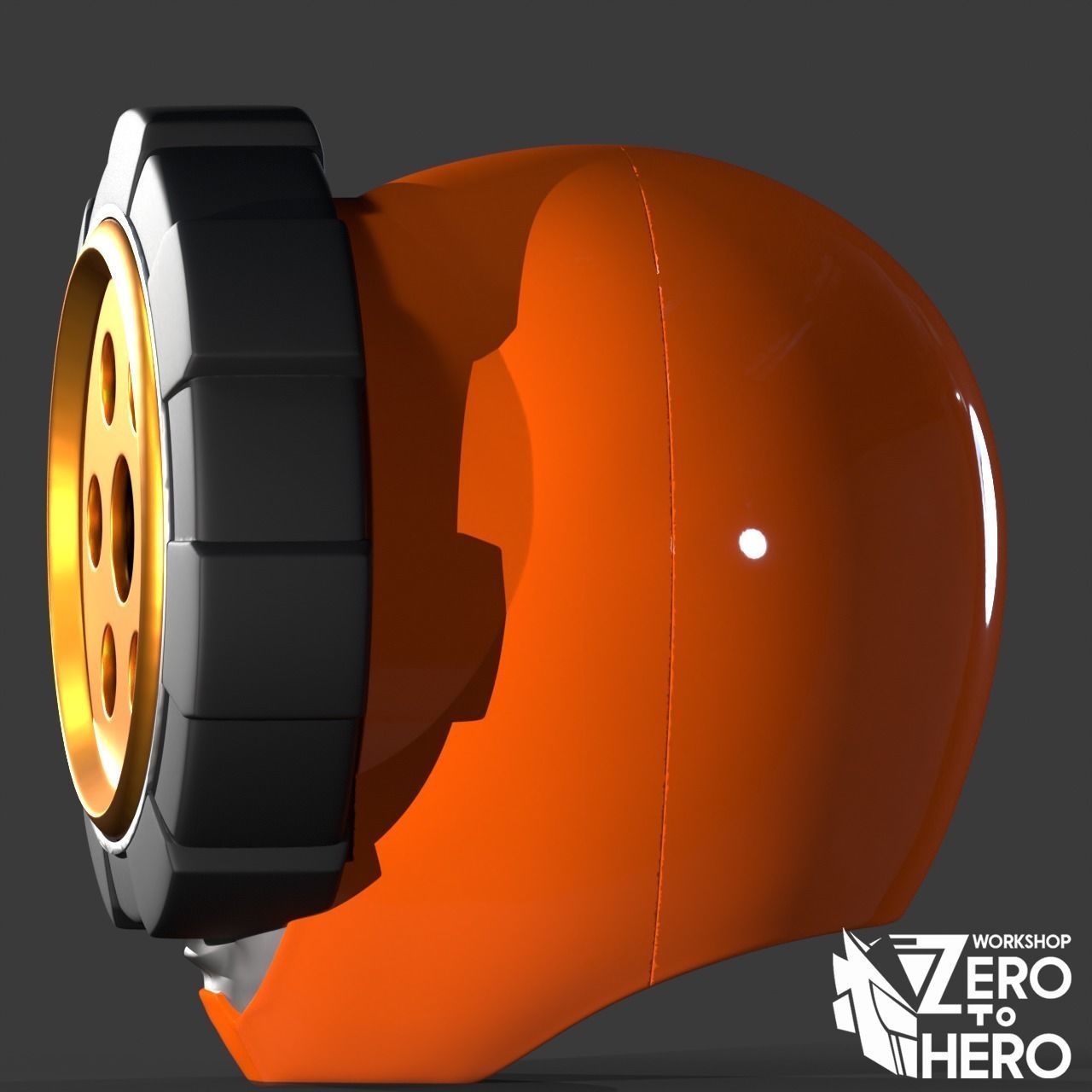 Super sentai Boonboomger Orange Ranger Helmet 3D print model_2