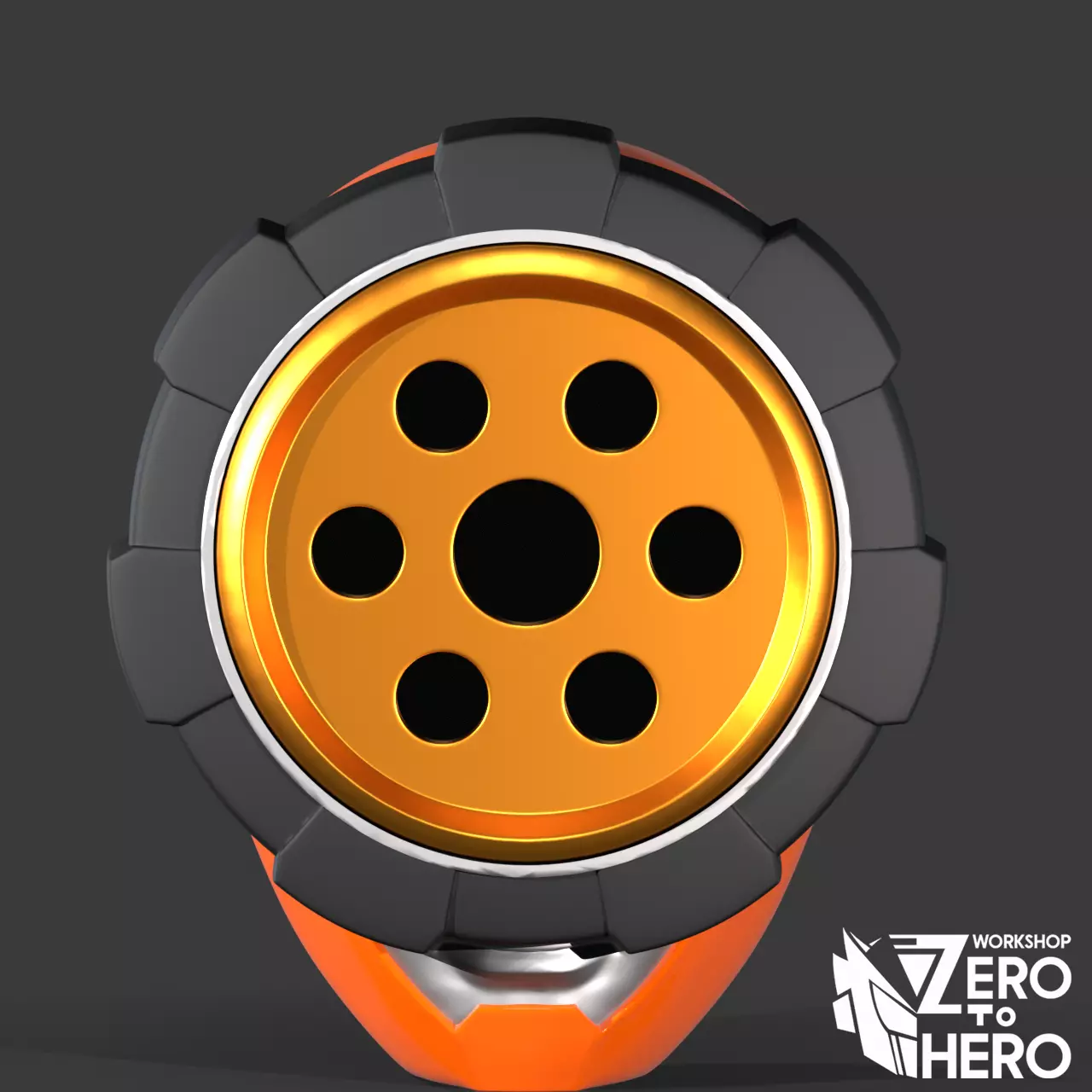Super sentai Boonboomger Orange Ranger Helmet 3D print model_0