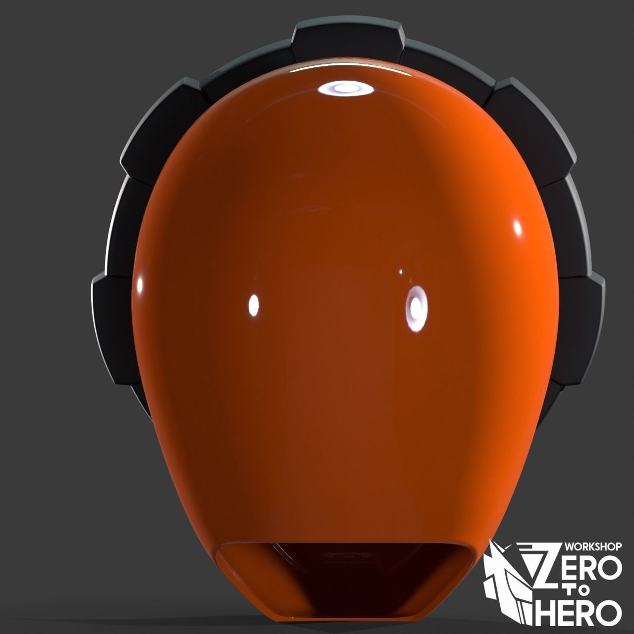 Super sentai Boonboomger Orange Ranger Helmet 3D print model_4