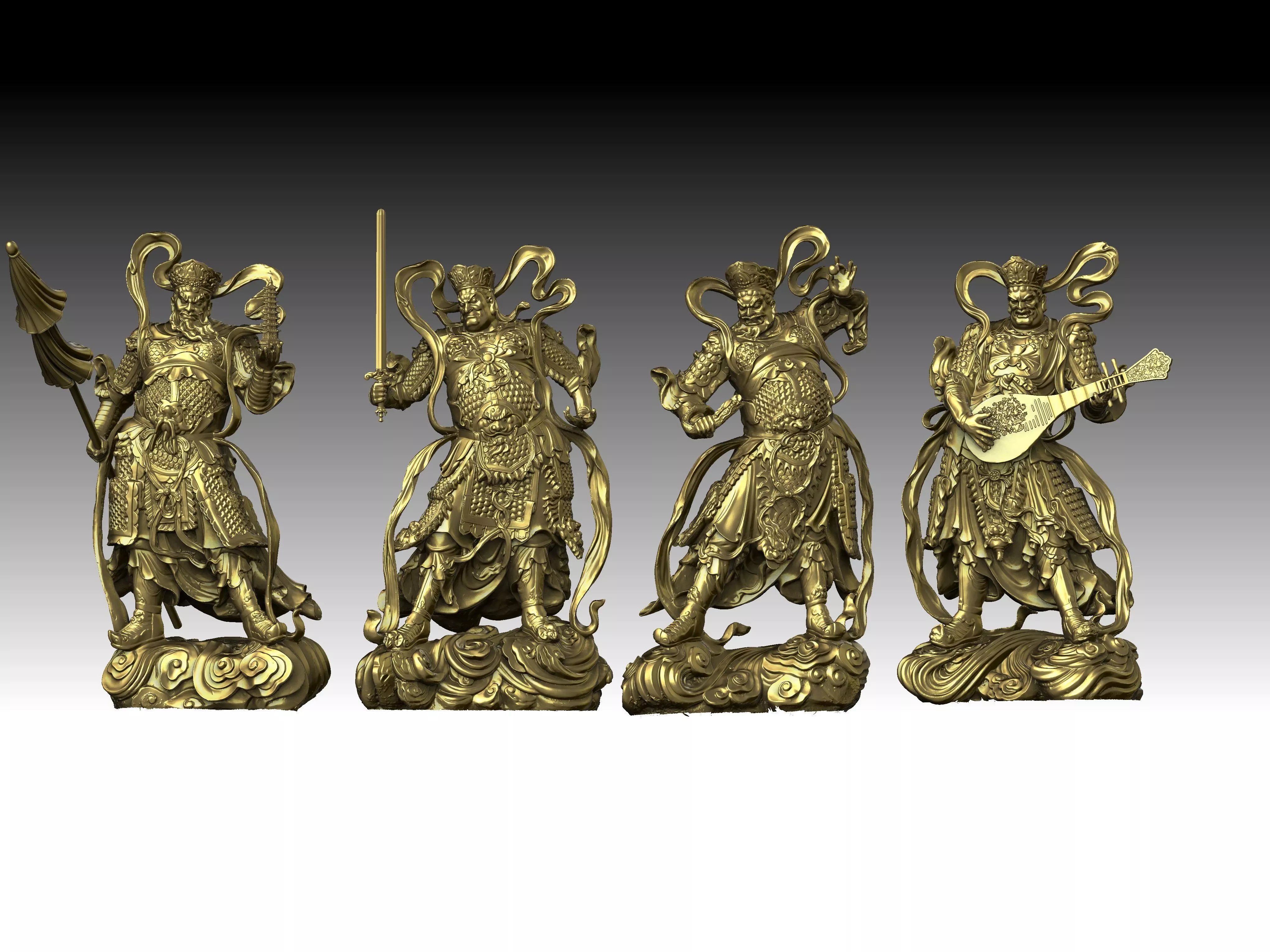 3D model of the four heavenly kings 3D print model_0