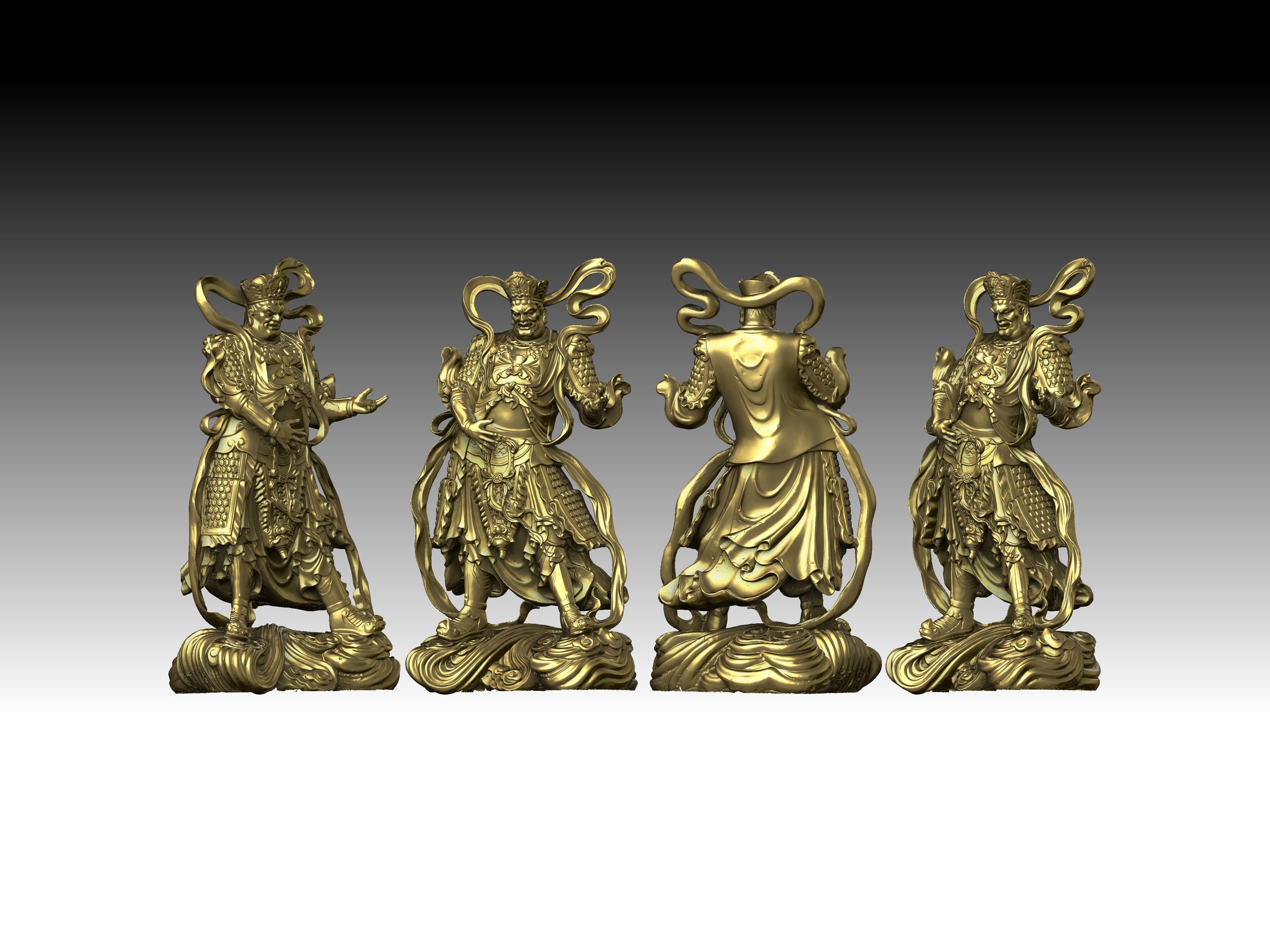 3D model of the four heavenly kings 3D print model_9