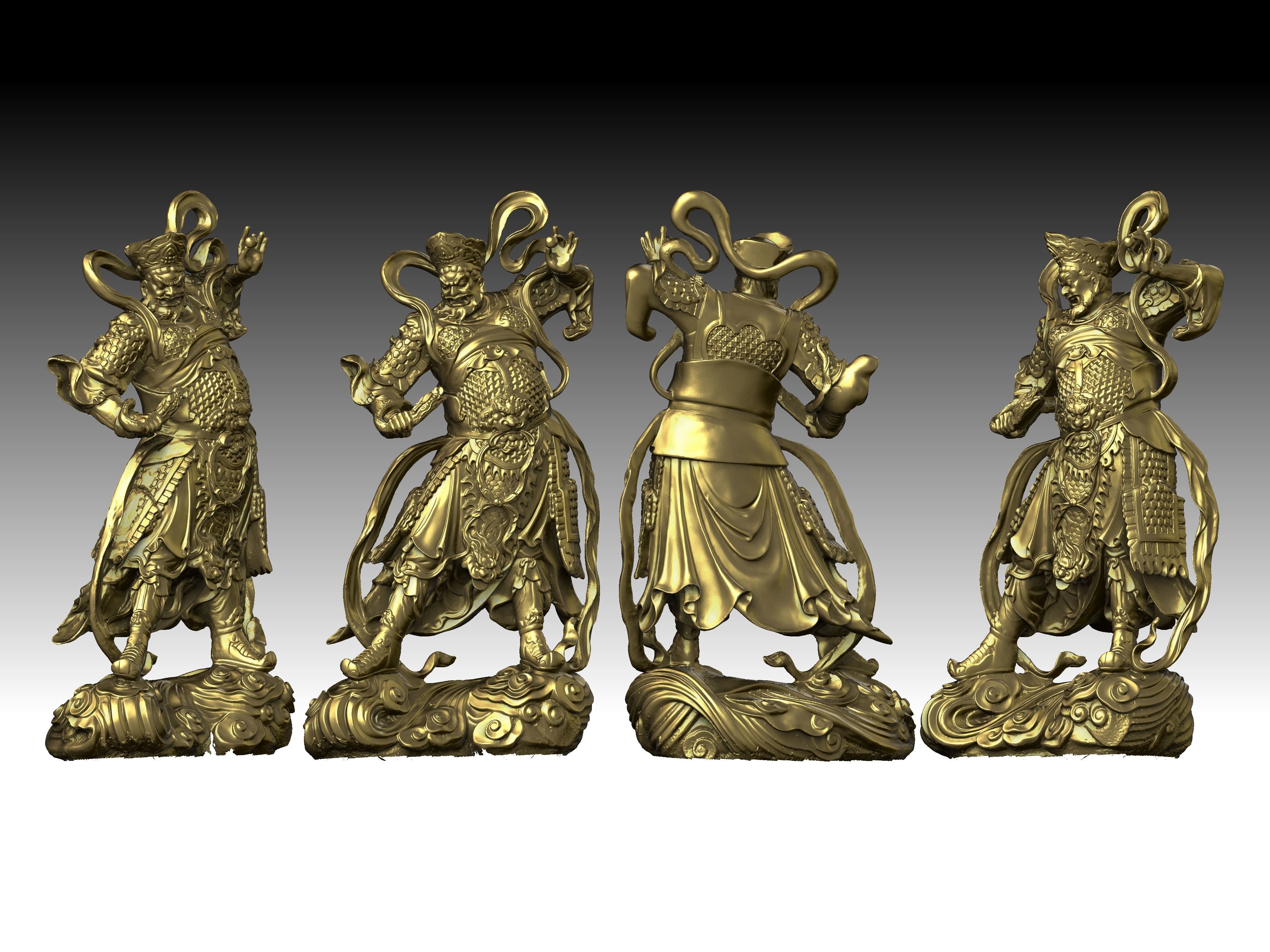 3D model of the four heavenly kings 3D print model_7