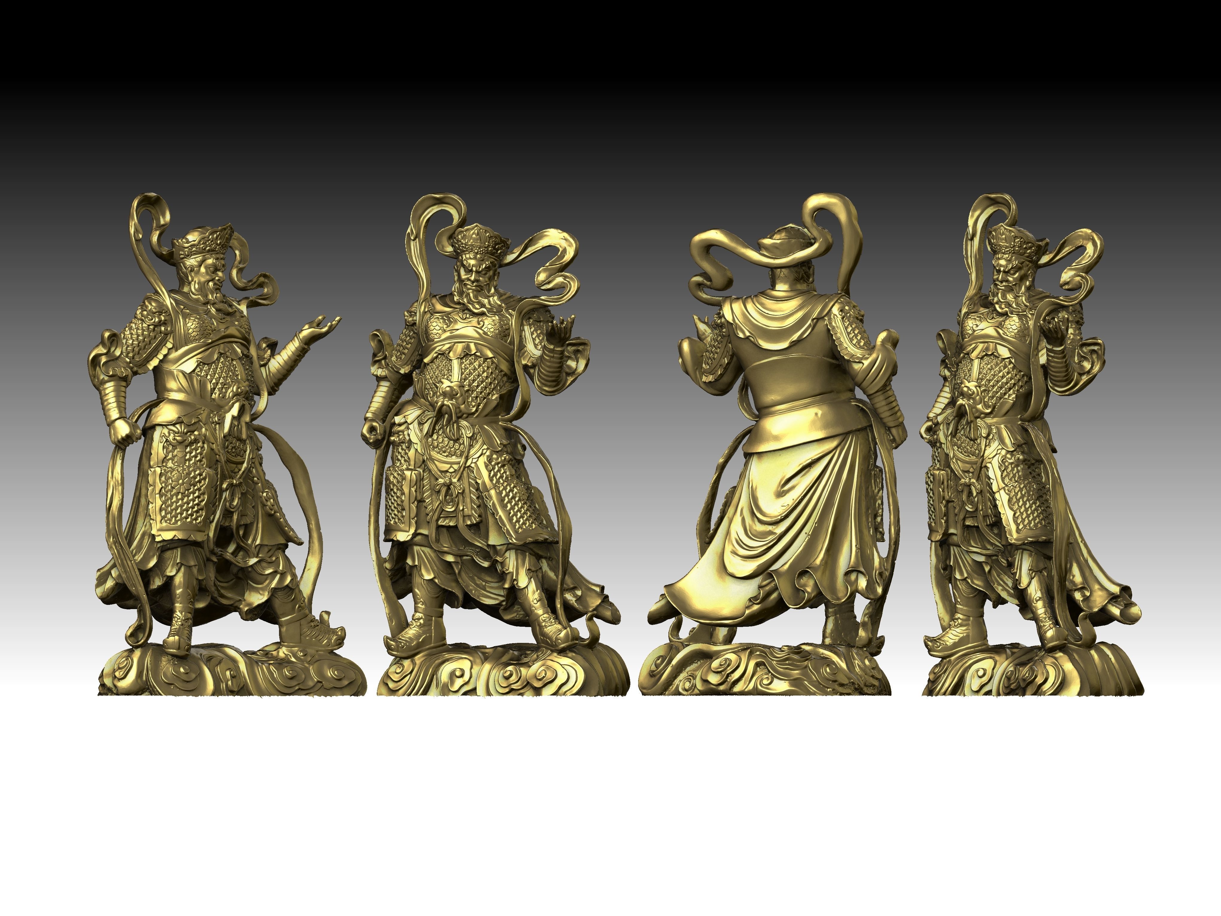 3D model of the four heavenly kings 3D print model_8