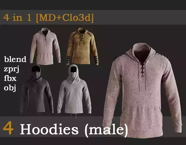 4 Hoodies for men