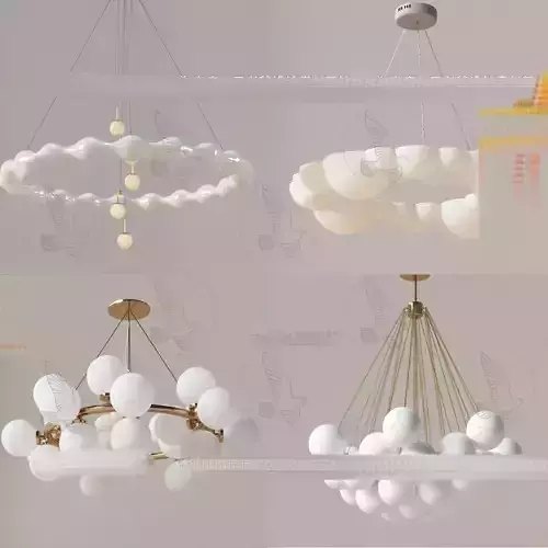 Modern chandelier combination 3D model download 3D model Low-poly 3D model