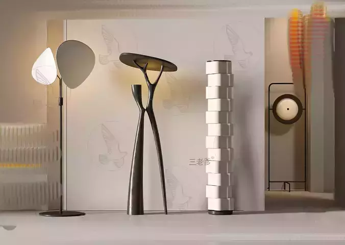 Modern chandelier combination 3D model download 3D model