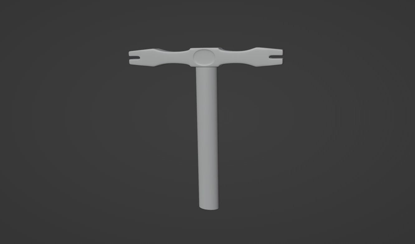 Scutch hammer 3D model_2