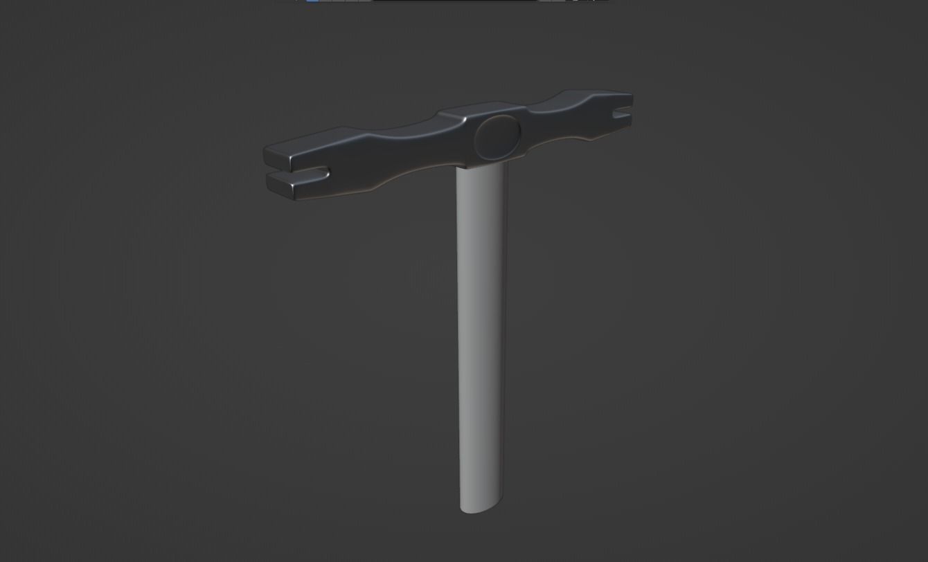 Scutch hammer 3D model_4