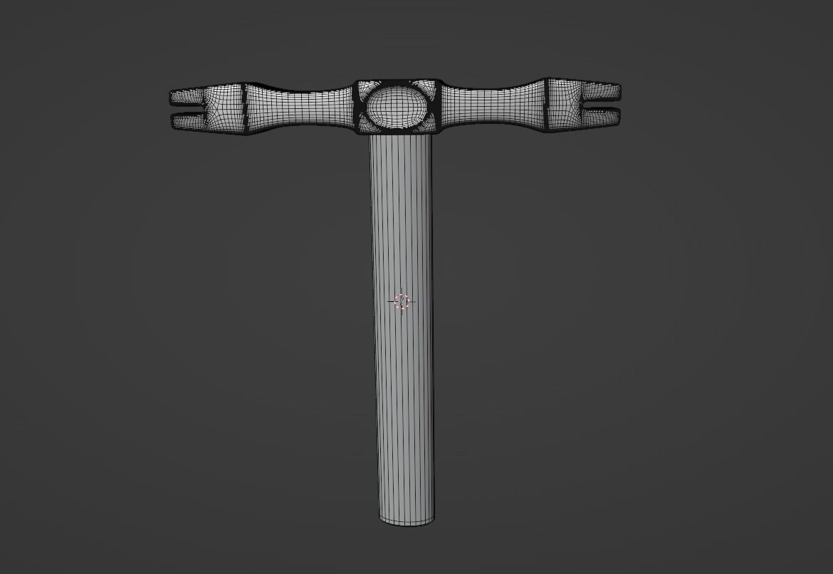 Scutch hammer 3D model_1