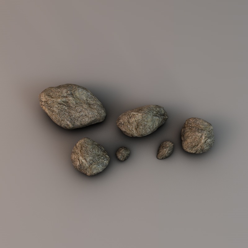 Detailed Rocks Low-poly 3D model_4