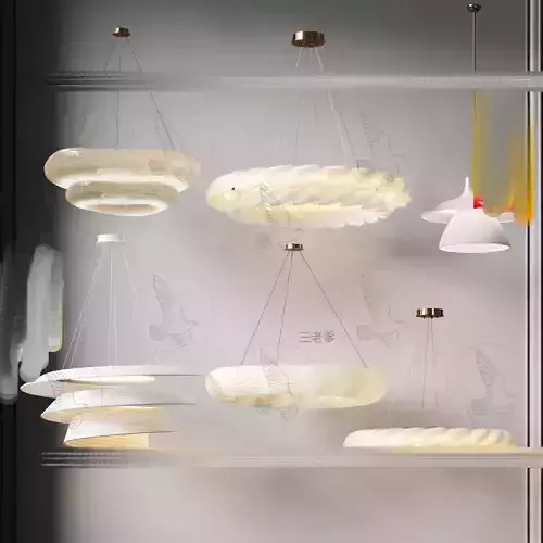 Modern chandelier combination 3D model download Low-poly 3D model