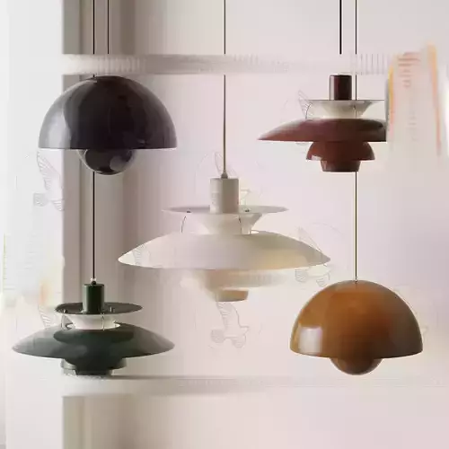 Modern chandelier combination 3D model download Low-poly 3D model