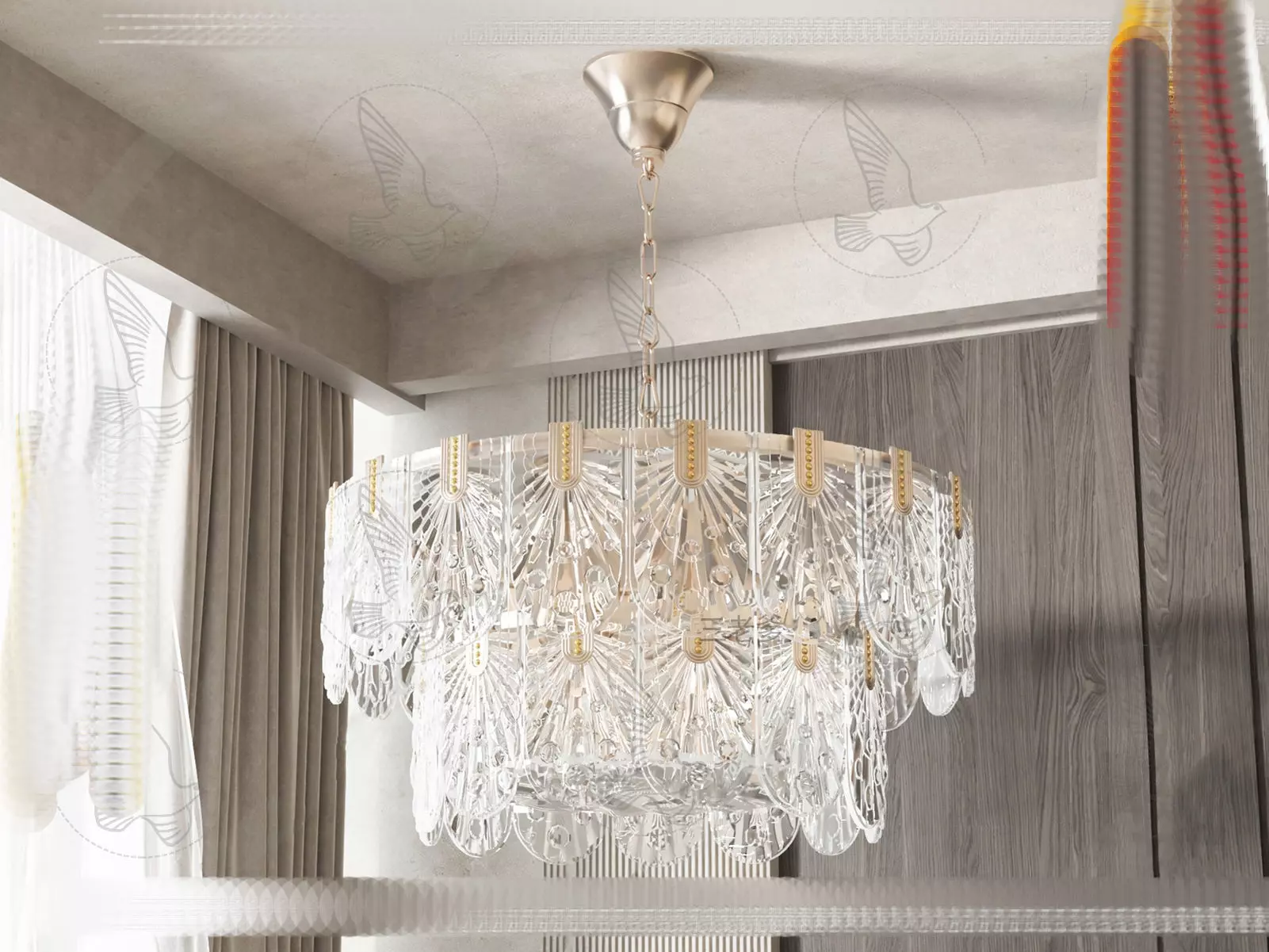 Modern chandelier combination 3D model download Free low-poly 3D model