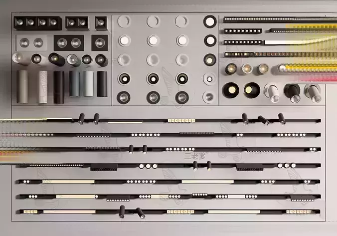 Modern chandelier combination 3D model download