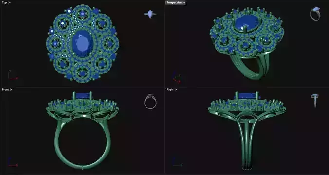 Cluster Engagement Ring 