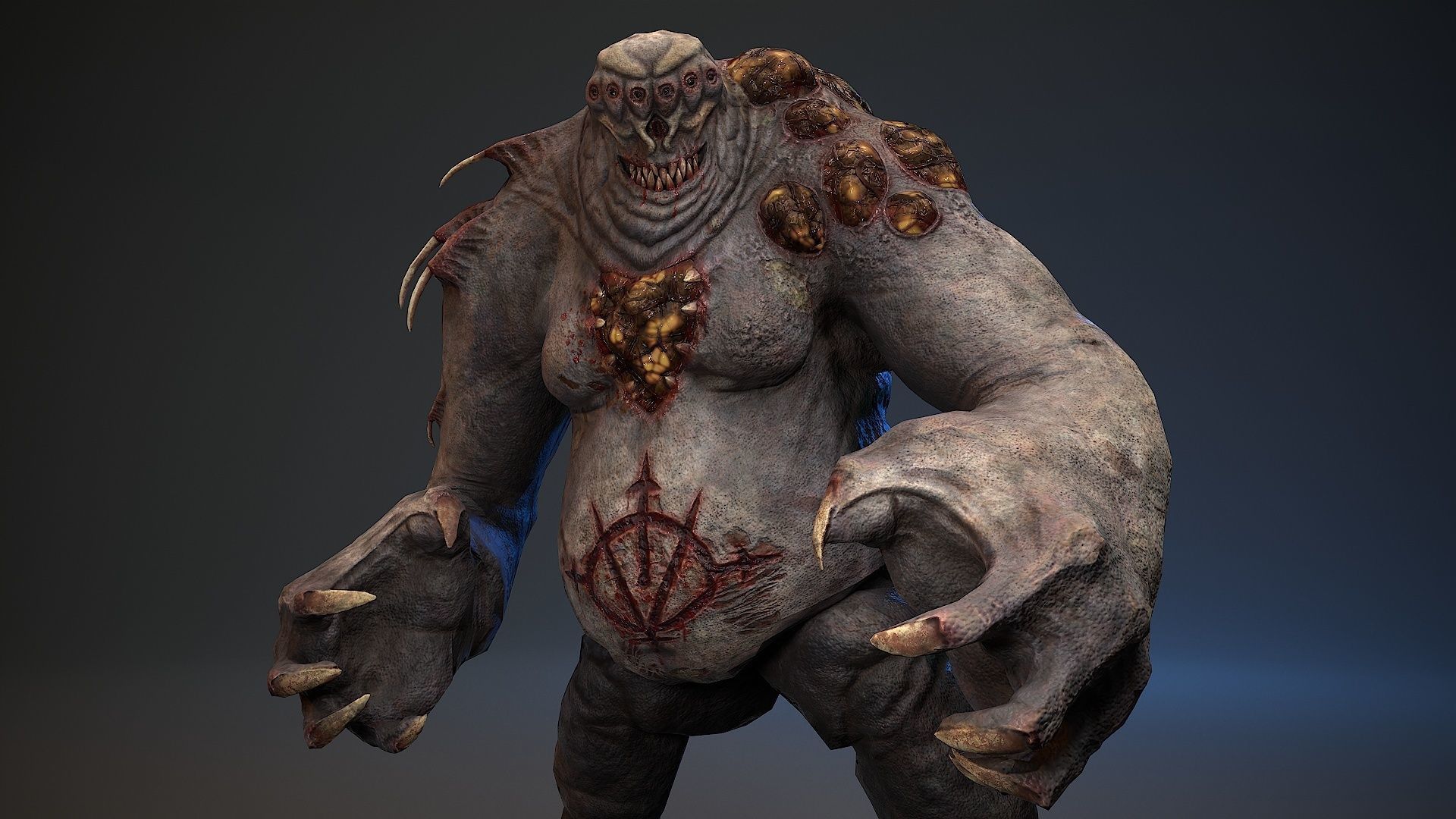 Mutant Monster 7 Low-poly 3D model_8