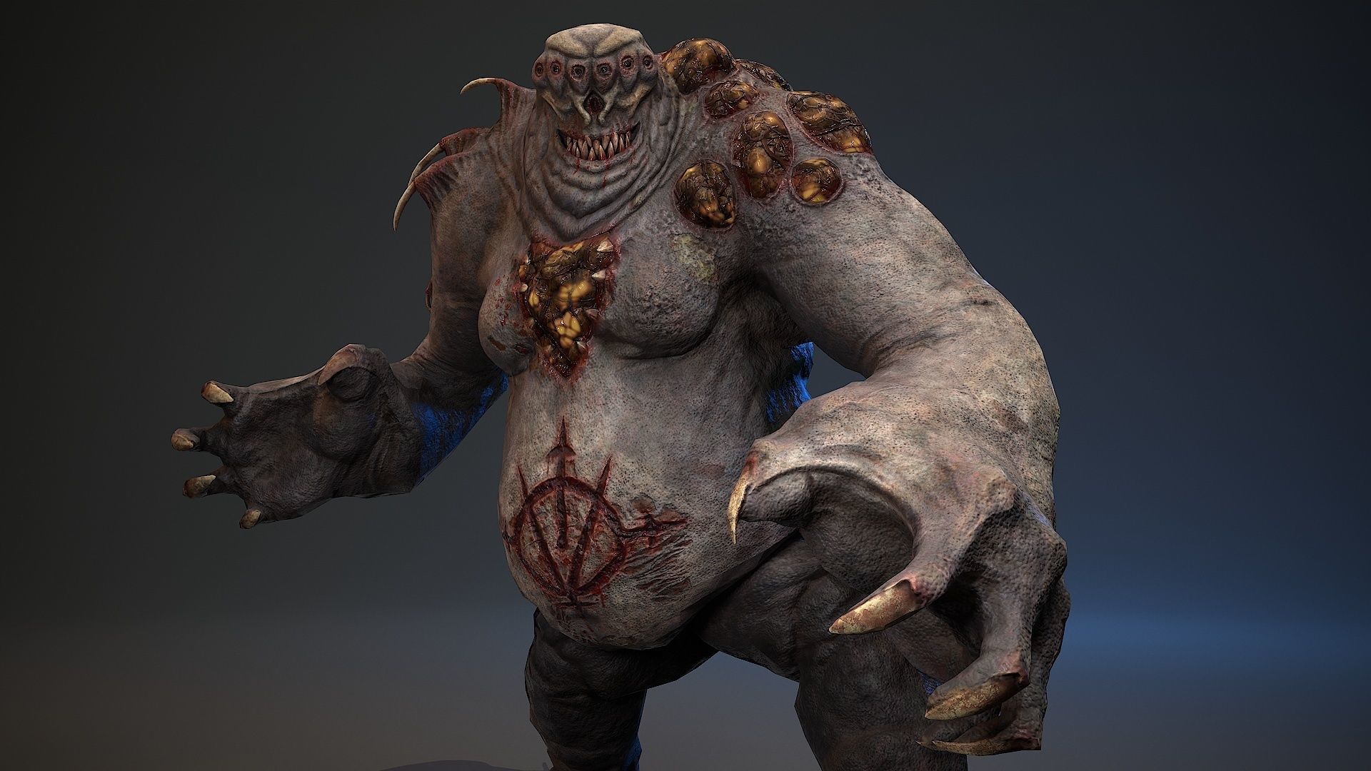 Mutant Monster 7 Low-poly 3D model_9