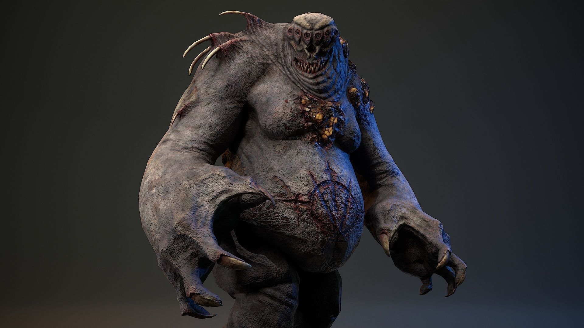 Mutant Monster 7 Low-poly 3D model_10
