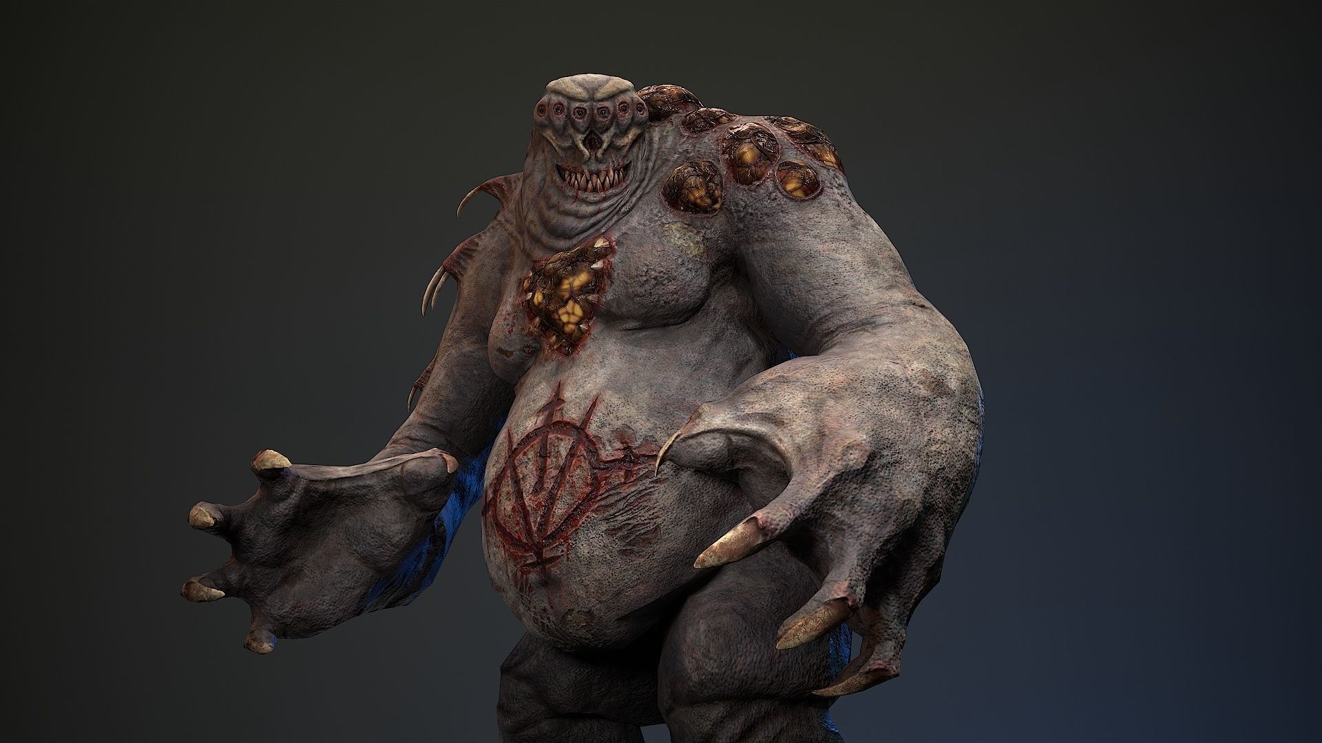 Mutant Monster 7 Low-poly 3D model_12