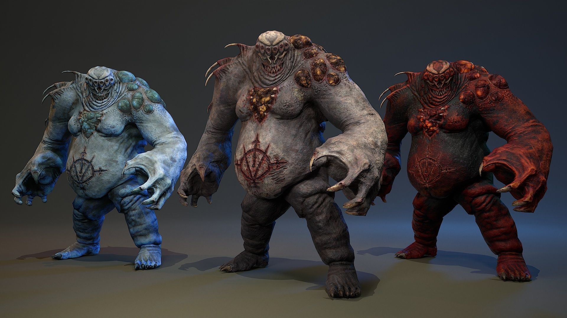 Mutant Monster 7 Low-poly 3D model_3