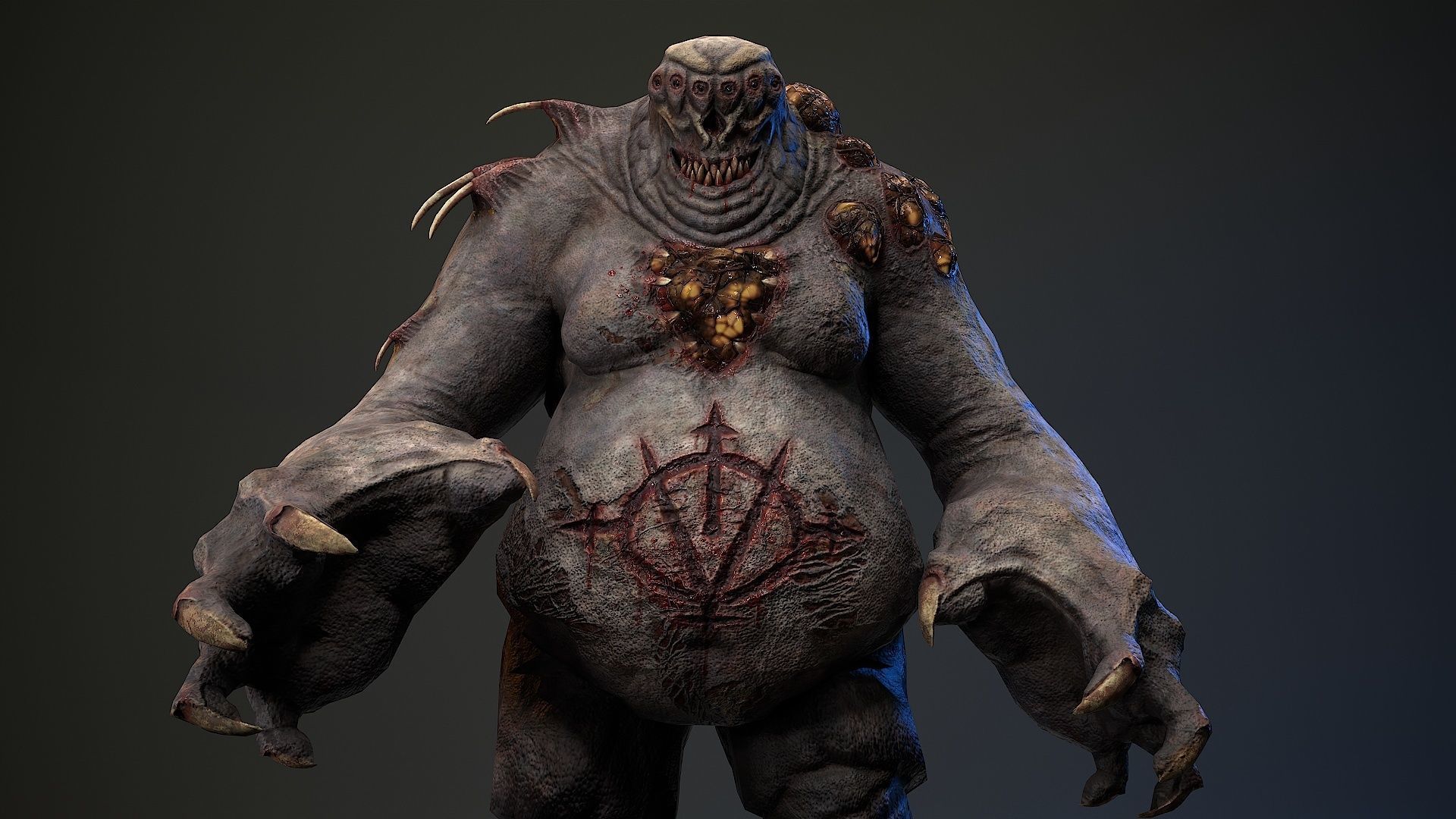 Mutant Monster 7 Low-poly 3D model_11