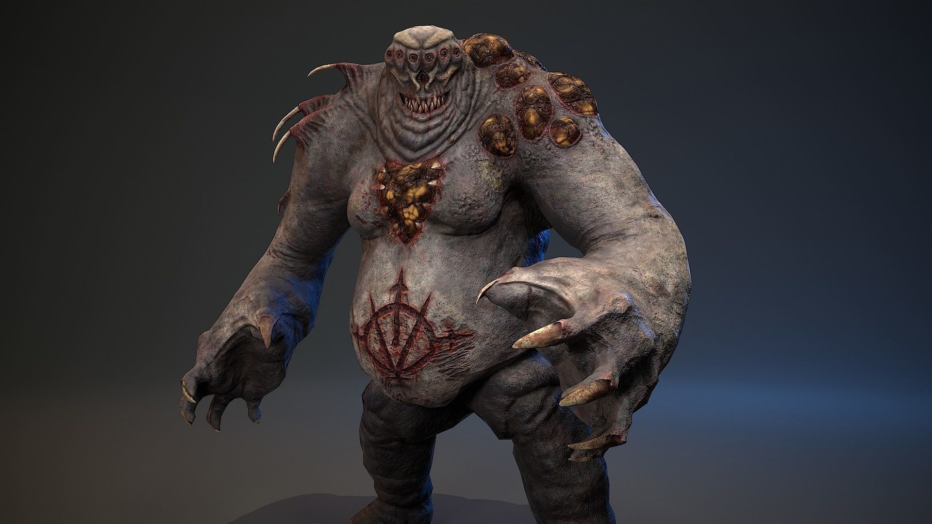 Mutant Monster 7 Low-poly 3D model_2