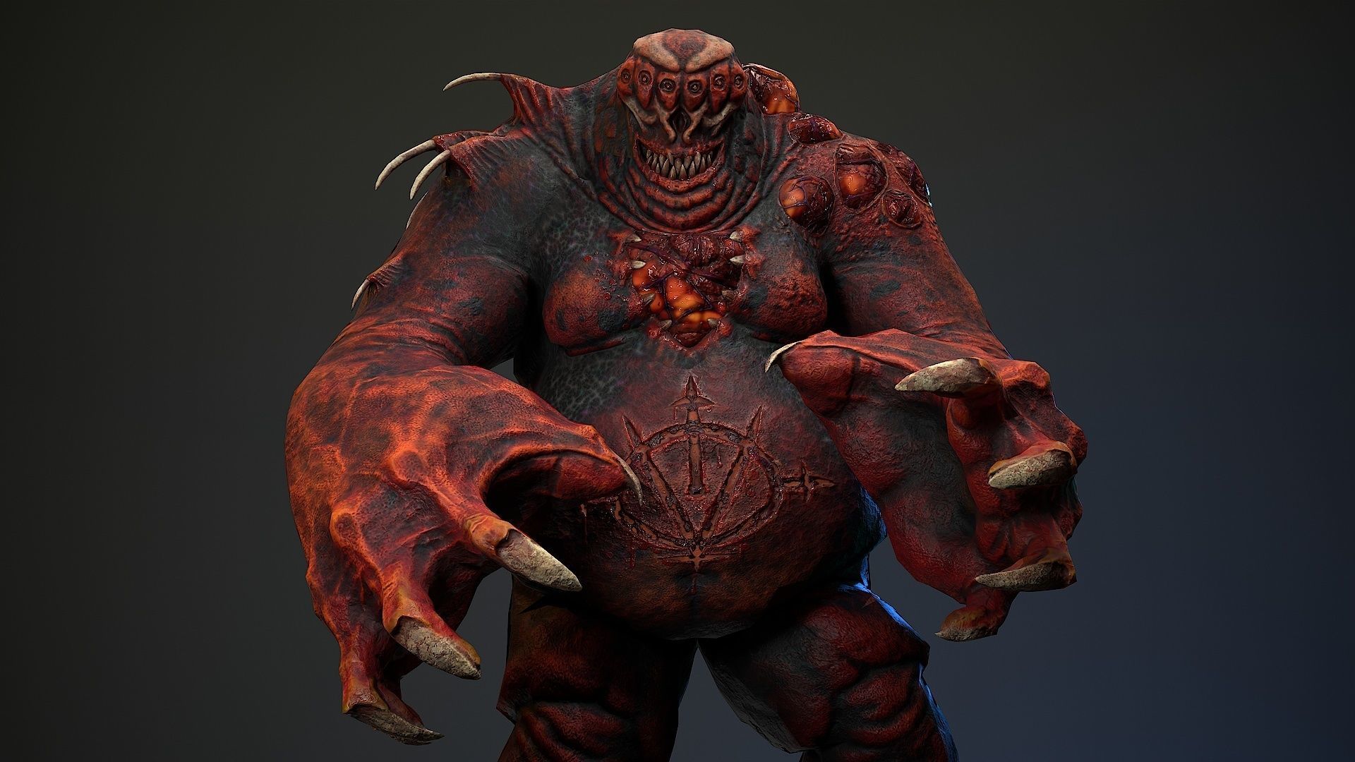 Mutant Monster 7 Low-poly 3D model_14