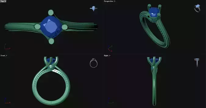 4 Prong Bypass Engagement Ring 