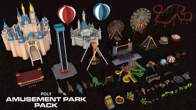 Poly Amusement Park Props Pack Collection