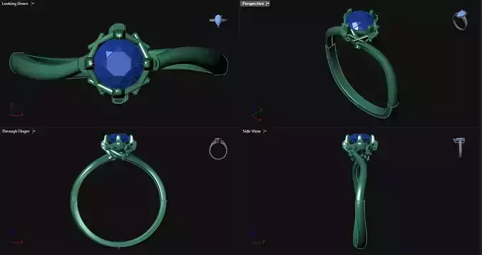 4 Prong Diamond Round Engagement Ring 