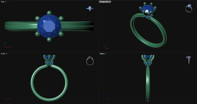 6 Prong Diamond Engagement Ring  3D print model
