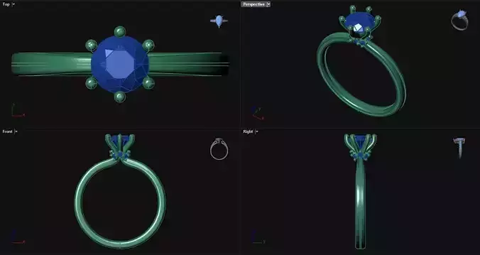 6 Prong Diamond Engagement Ring 