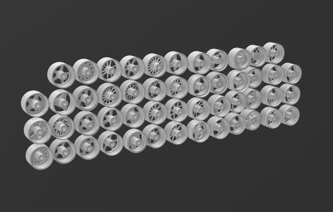 50 PCS HOT WHEELS BIG RIM PACKAGE 1   64 3D print model_1