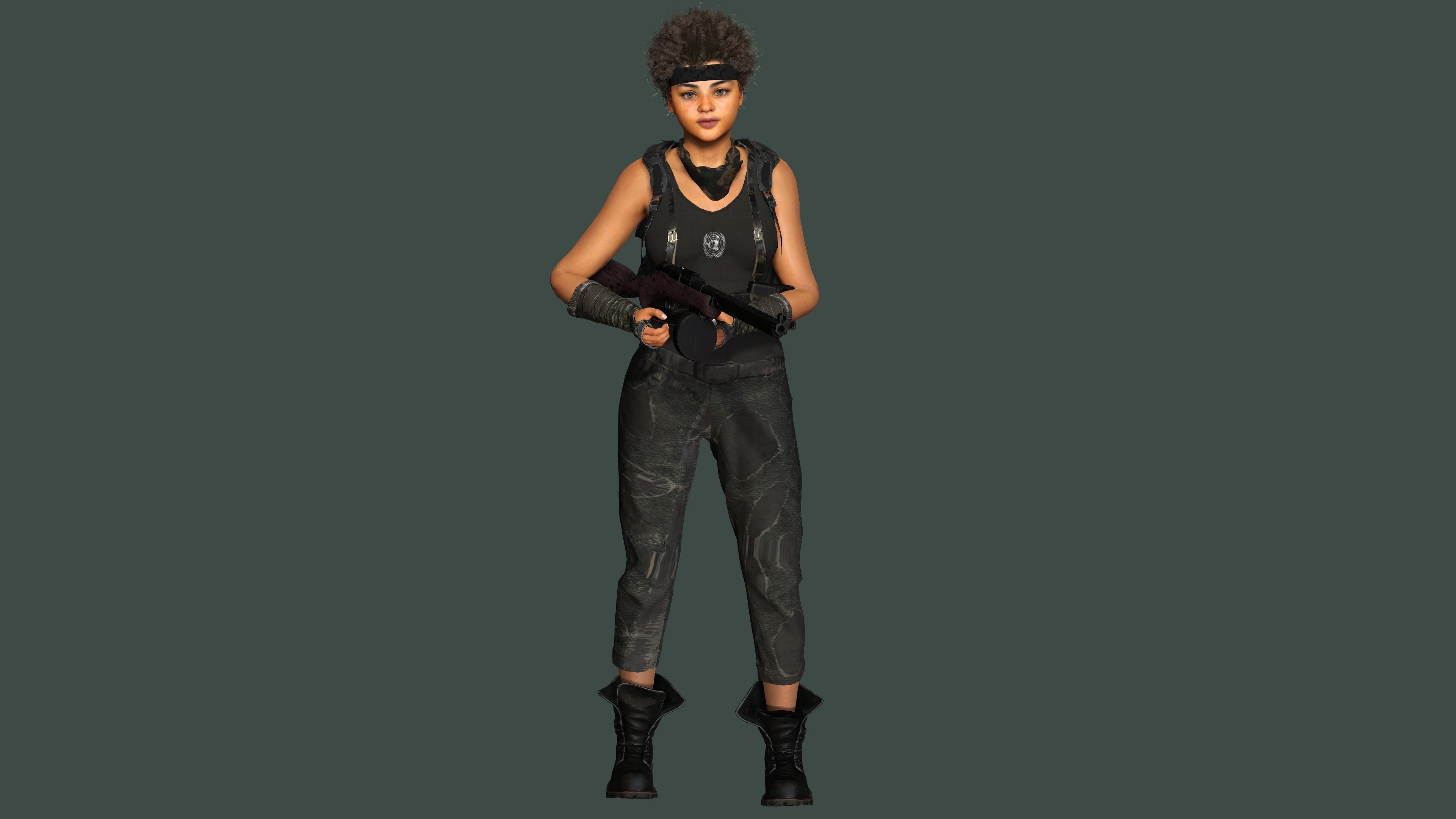 AAA 3D REALISTIC HUMAN CHARACTER -TEENAGE SURVIVOR APOCALYPTIC 2 Low-poly 3D model_1