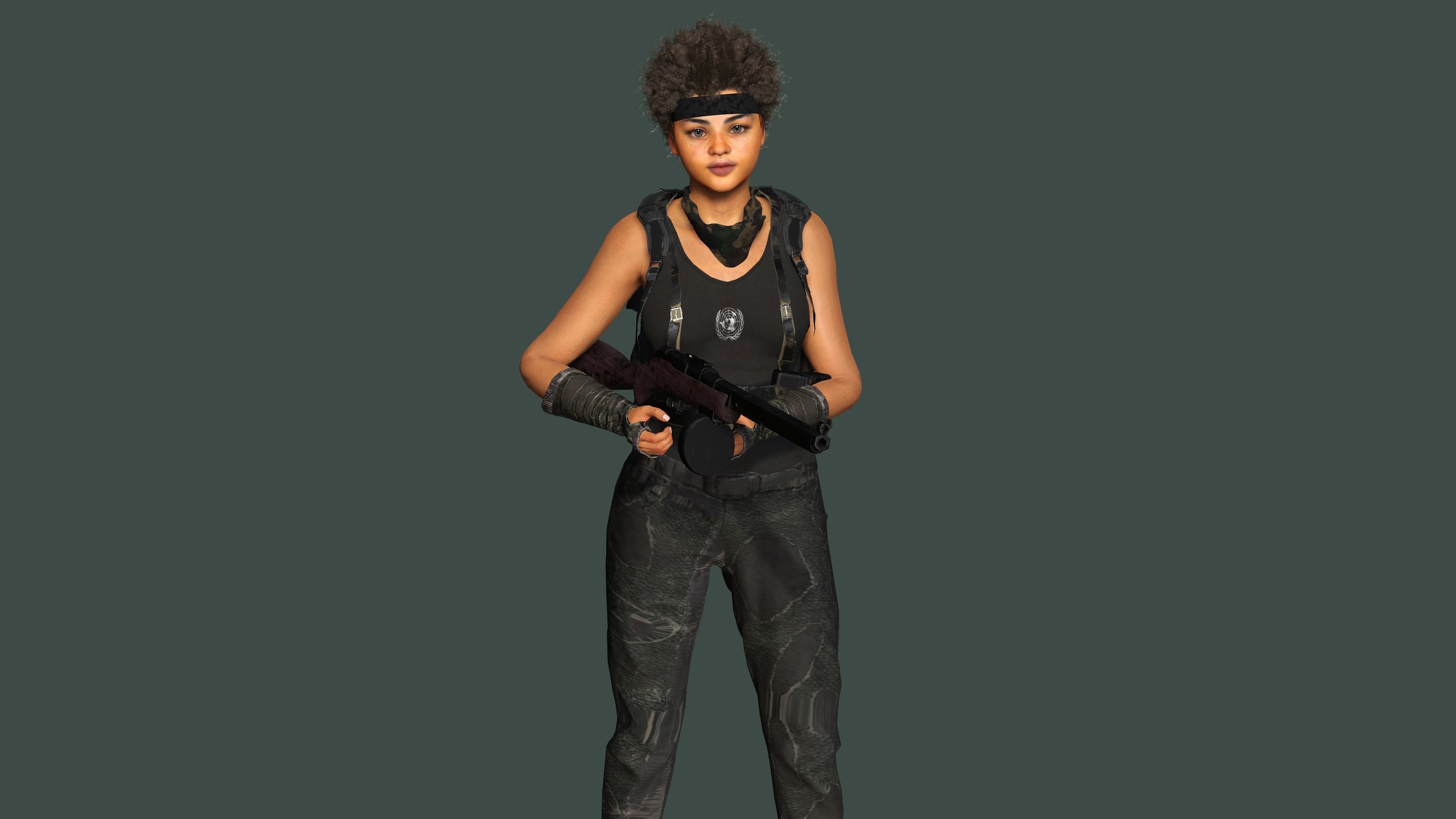 AAA 3D REALISTIC HUMAN CHARACTER -TEENAGE SURVIVOR APOCALYPTIC 2 Low-poly 3D model_2