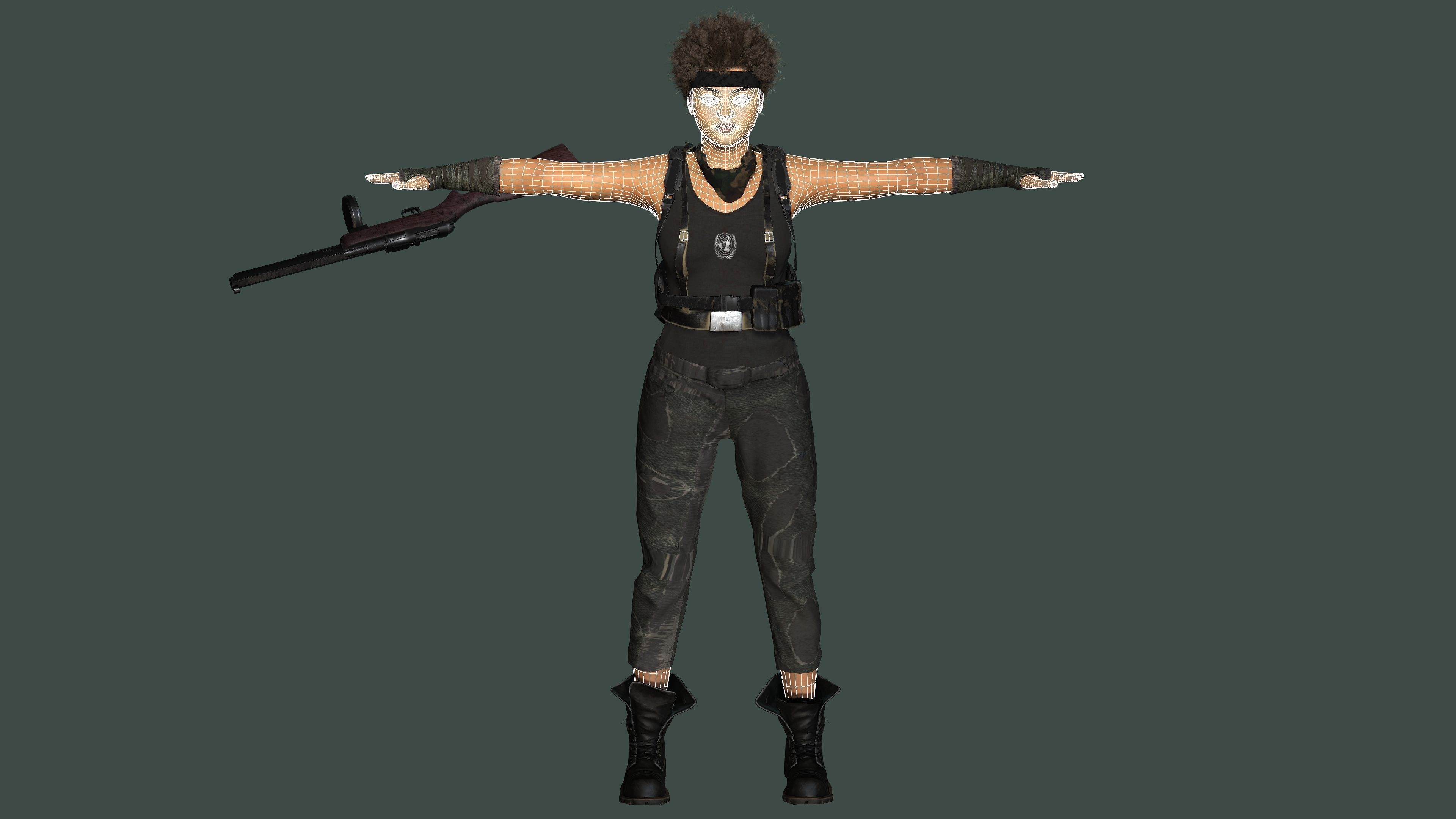 AAA 3D REALISTIC HUMAN CHARACTER -TEENAGE SURVIVOR APOCALYPTIC 2 Low-poly 3D model_15