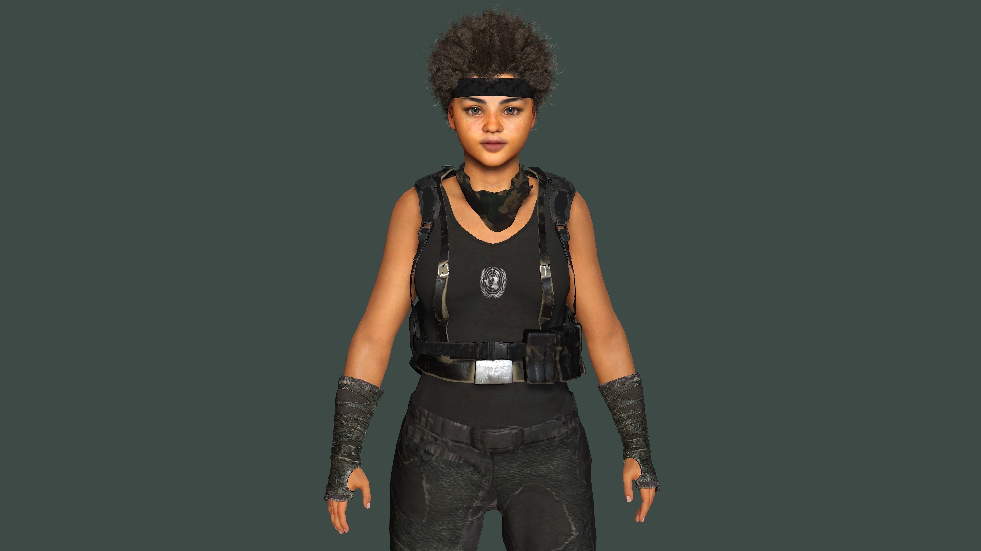 AAA 3D REALISTIC HUMAN CHARACTER -TEENAGE SURVIVOR APOCALYPTIC 2 Low-poly 3D model_12