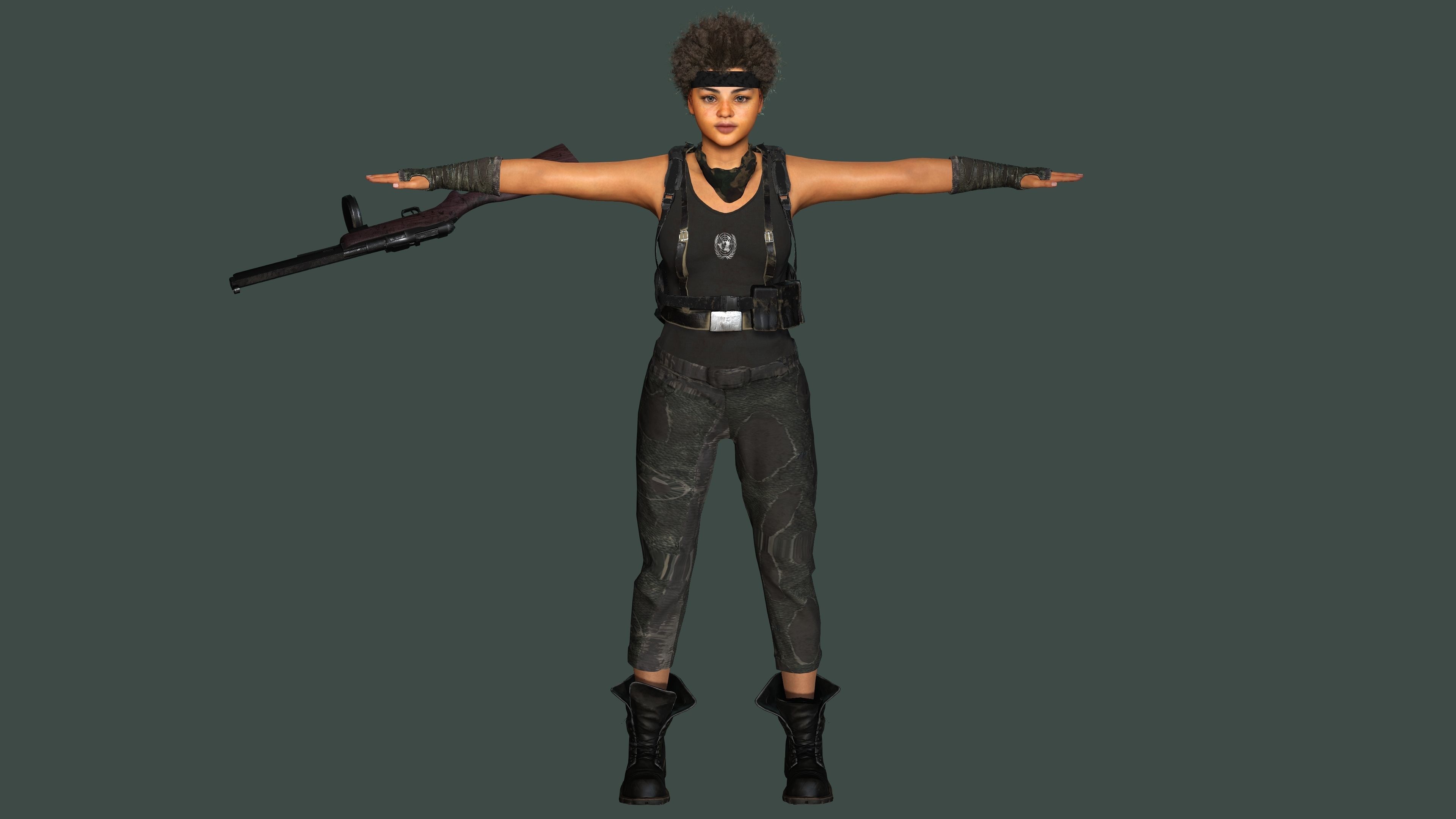 AAA 3D REALISTIC HUMAN CHARACTER -TEENAGE SURVIVOR APOCALYPTIC 2 Low-poly 3D model_13