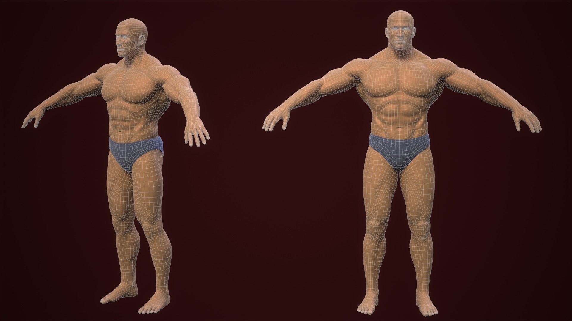 Base mesh male body 3D Model Collection_25