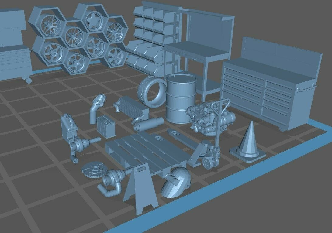 DIORAMA GARAGE DIECAST 1  64   1  18   1  24   1 43 and more 3D print model_6