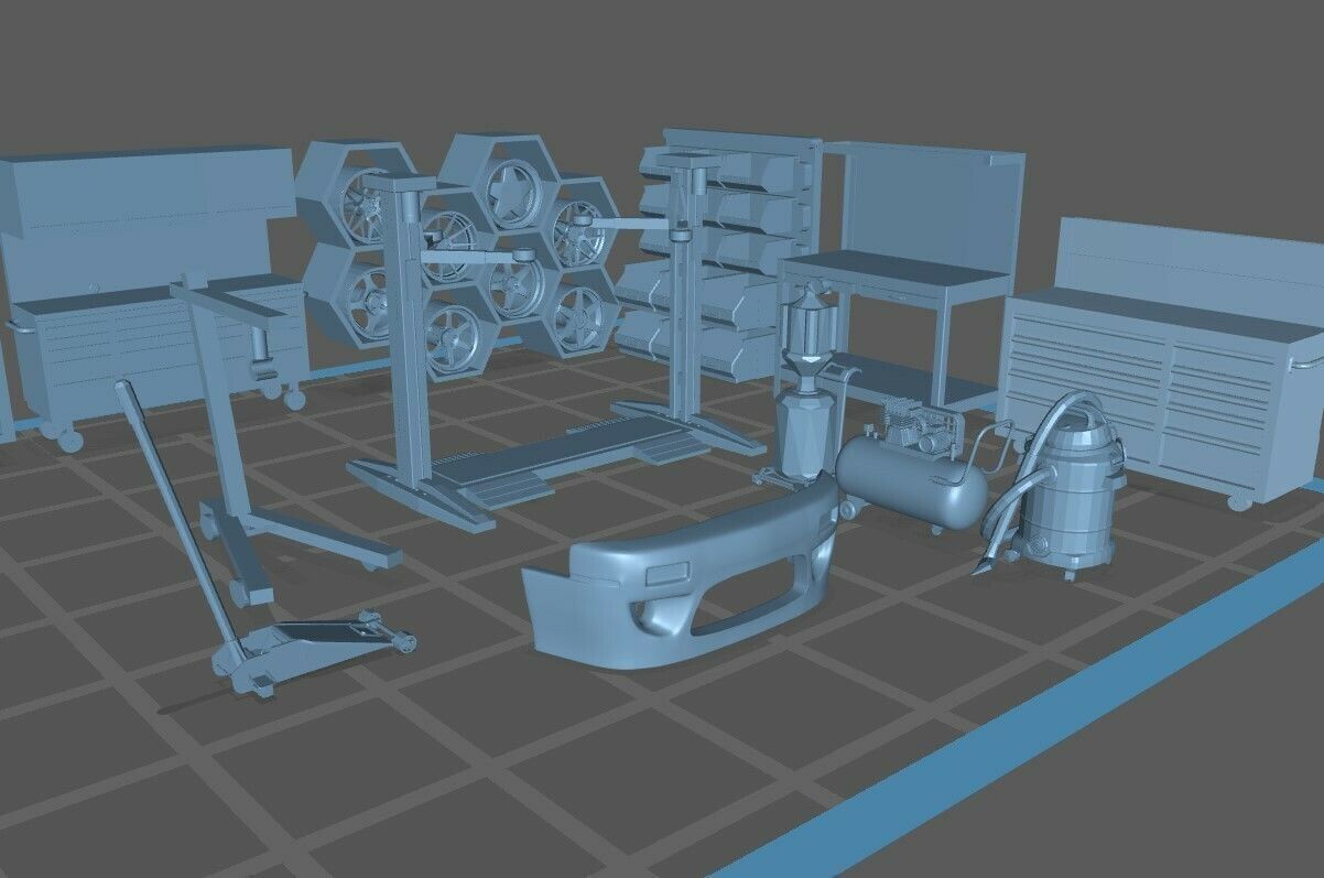 DIORAMA GARAGE DIECAST 1  64   1  18   1  24   1 43 and more 3D print model_5