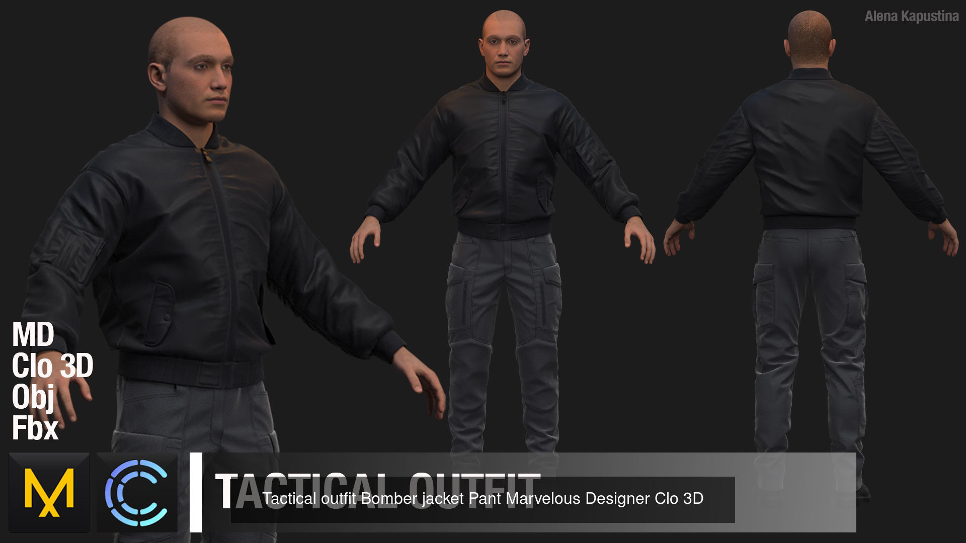 Tactical clothing Marvelous designer Clo 3D projects 3D Model Collection_8