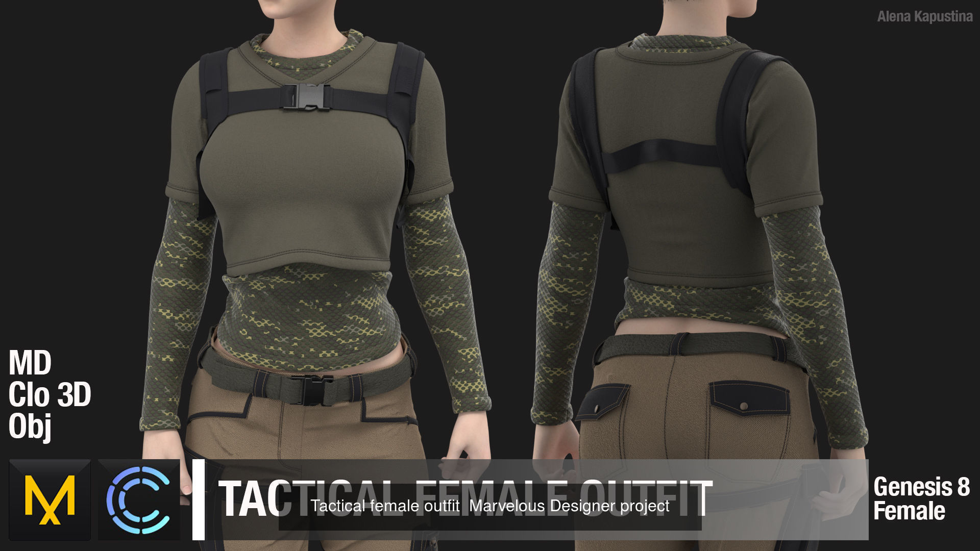 Tactical clothing Marvelous designer Clo 3D projects 3D Model Collection_1